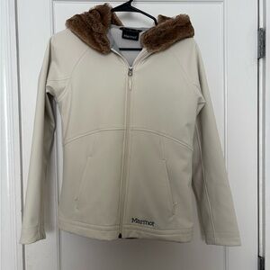 Marmot Women's Cream Jacket with Faux Fur Hood